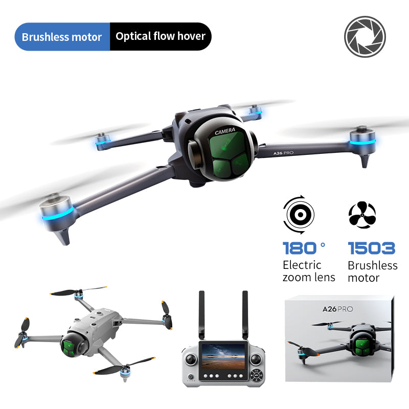 A26 Pro Drone 4K HD 8k Triple Camera FPV Brushless Motor Obstacle Avoidance Foldable RC Quadcopter Professional Aerial