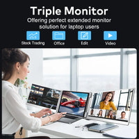 Portable LCD FHD IPS Gaming Backlit External Monitor High-Definition Dual Triple Screen Extender for Productivity Rospider