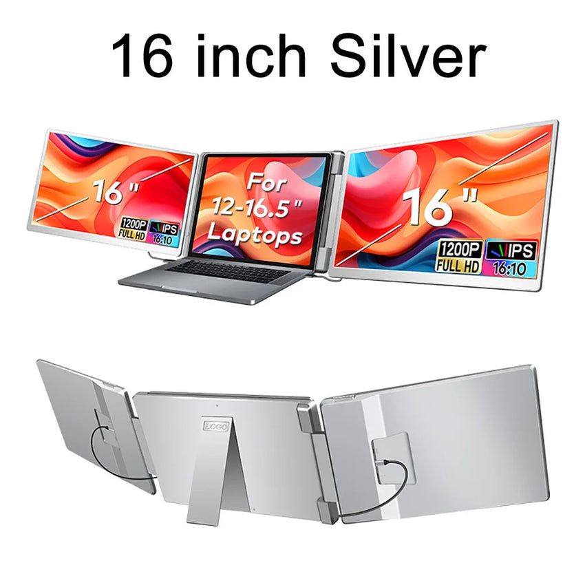 Portable LCD FHD IPS Gaming Backlit External Monitor High-Definition Dual Triple Screen Extender for Productivity Rospider